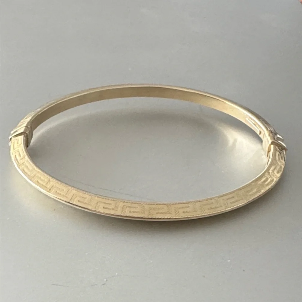 MIA FIORE Gold Plated 925 Sterling Silver Greek Key Dyadema Bangle Bracelet
